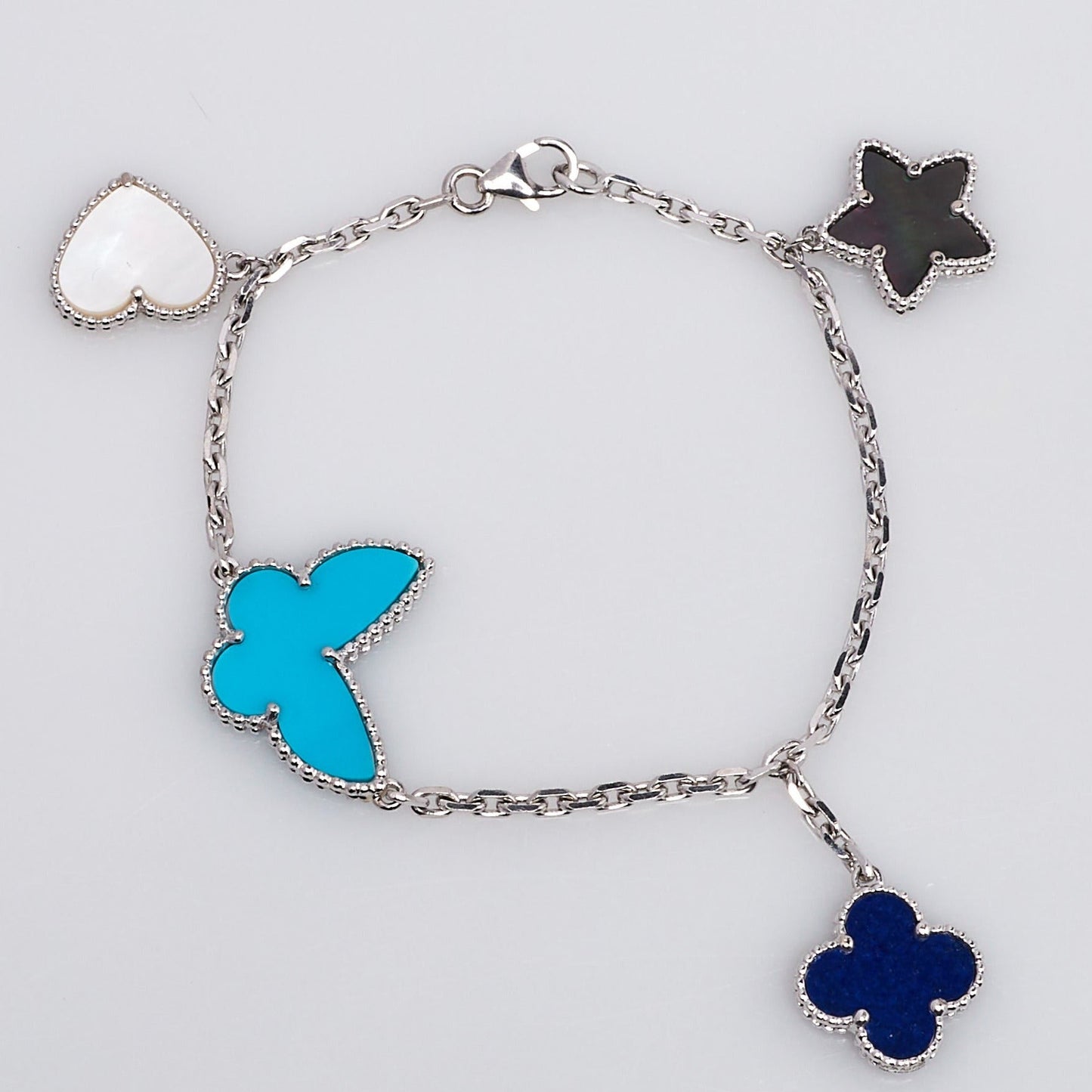 [Lumina]LUCKY SPRING SILVER BRACELET 4 MOTIF