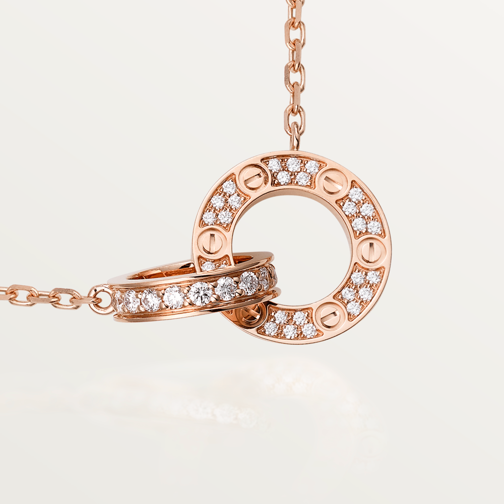 [Lumina]LOVE 7.6MM NECKLACE Lumina GOLD AND SILVER  FULL DIAMOND