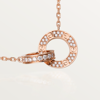 [Lumina]LOVE 7.6MM NECKLACE Lumina GOLD AND SILVER  FULL DIAMOND