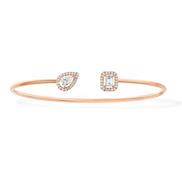 [Lumina]JONC FLEX MY TWIN TOI & MOI SILVER DIAMOND BRACELET