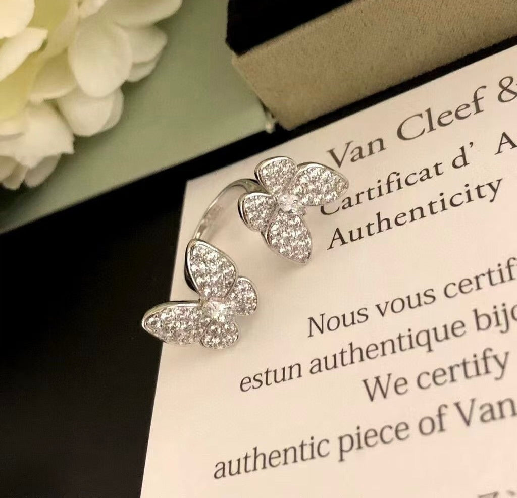 [Lumina]TWIN SILVER BUTTERFLY DIAMOND RING