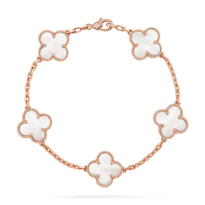 [Lumina]CLOVER WHITE PEARL MOP 5 MOTIF BRACELET COLLECTION