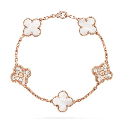 [Lumina]CLOVER WHITE PEARL MOP 5 MOTIF BRACELET COLLECTION