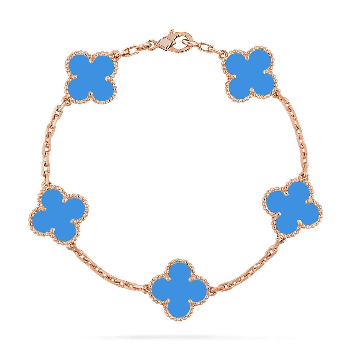 [Lumina] CLOVER 5 MOTIF BLUE AGATE BRACELET COLLECTION