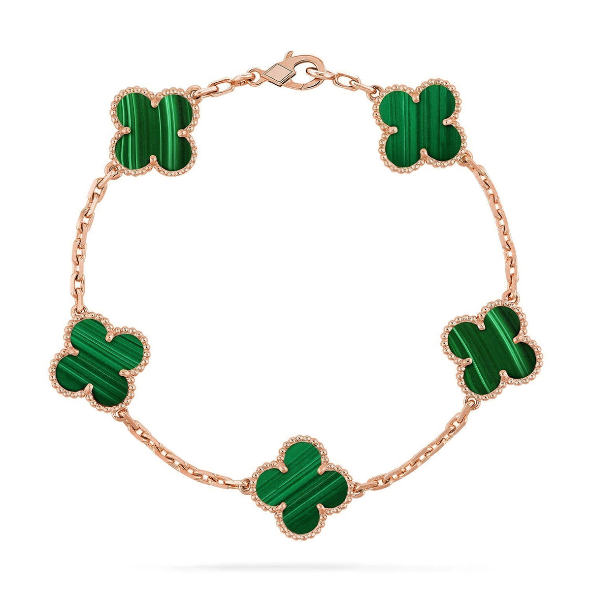 [Lumina] CLOVER 5 MOTIF MALACHITE BRACELET COLLECTION