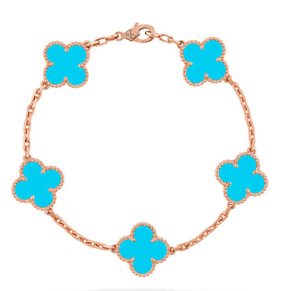 [Lumina] CLOVER 5 MOTIF TURQUOISE BRACELET COLLECTION