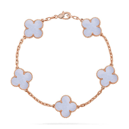 [Lumina] CLOVER 5 MOTIF PURPLE CHALCEDONY BRACELET COLLECTION