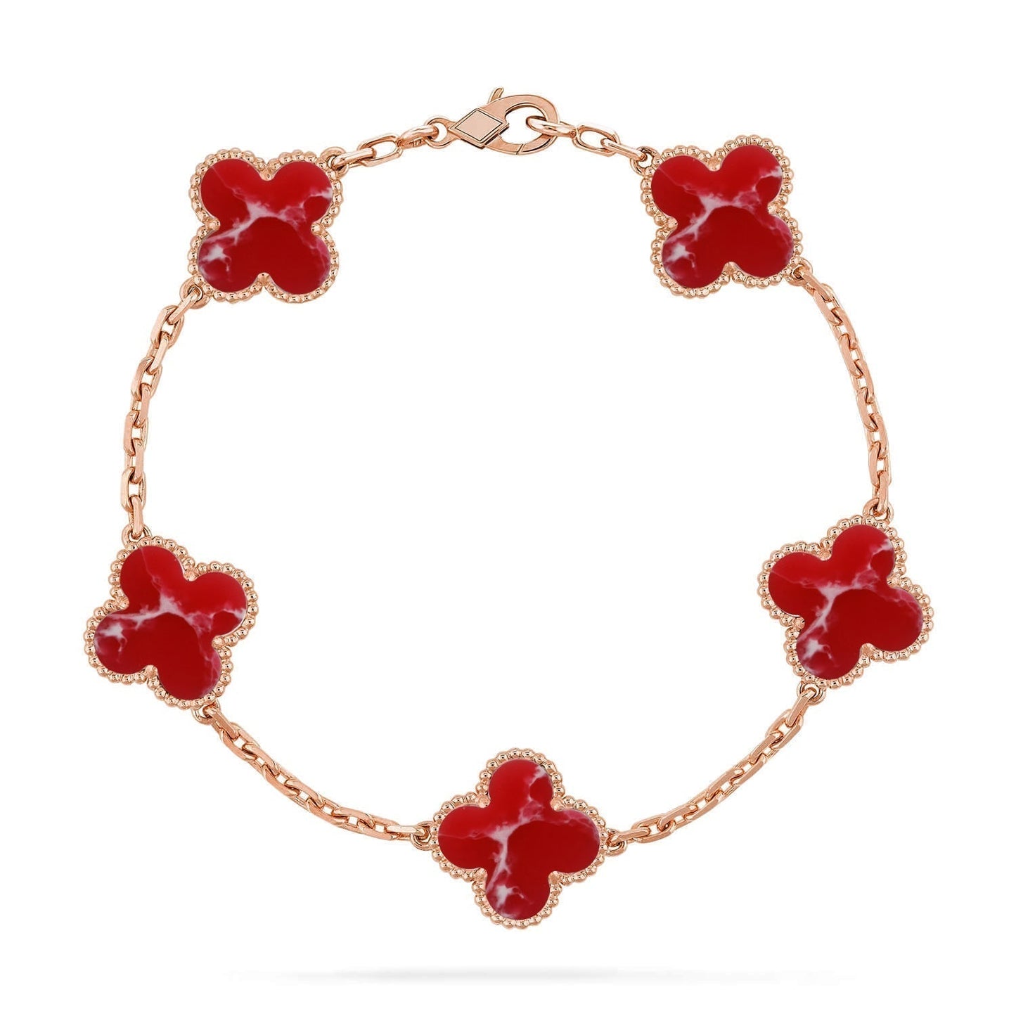 [Lumina]CLOVER 5 MOTIF RED PATTERN BRACELET COLLECTION