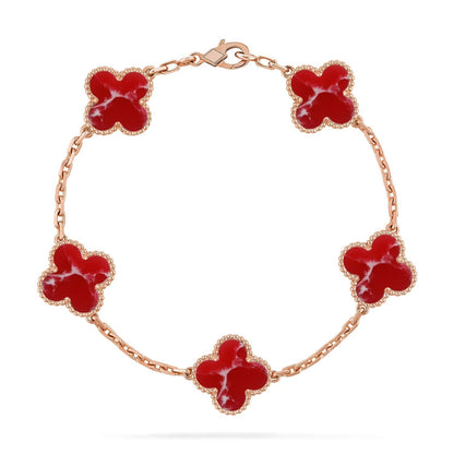 [Lumina]CLOVER 5 MOTIF RED PATTERN BRACELET COLLECTION