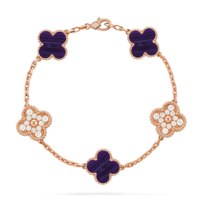 [Lumina]CLOVER 5 MOTIF PURPLE STRIPES BRACELET COLLECTION