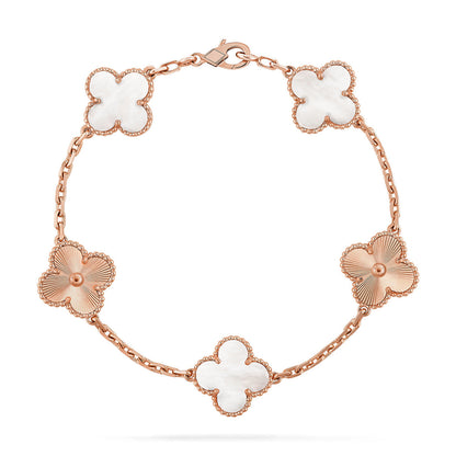 [Lumina]CLOVER WHITE PEARL MOP 5 MOTIF BRACELET COLLECTION