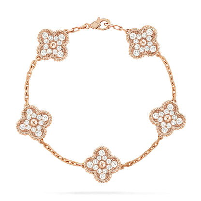 [Lumina] CLOVER 5 MOTIF FULL DIAMOND BRACELET COLLECTION