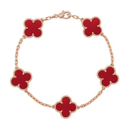 [Lumina] CLOVER 5 MOTIF RED CORNELIAN BRACELET COLLECTION