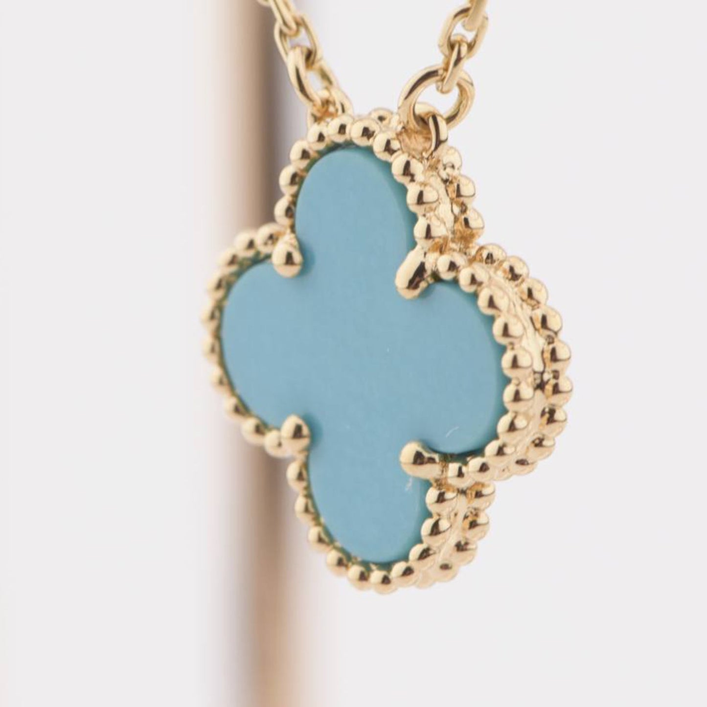 [Lumina]CLOVER 15MM VINTAGE TURQUOISE NECKLACE