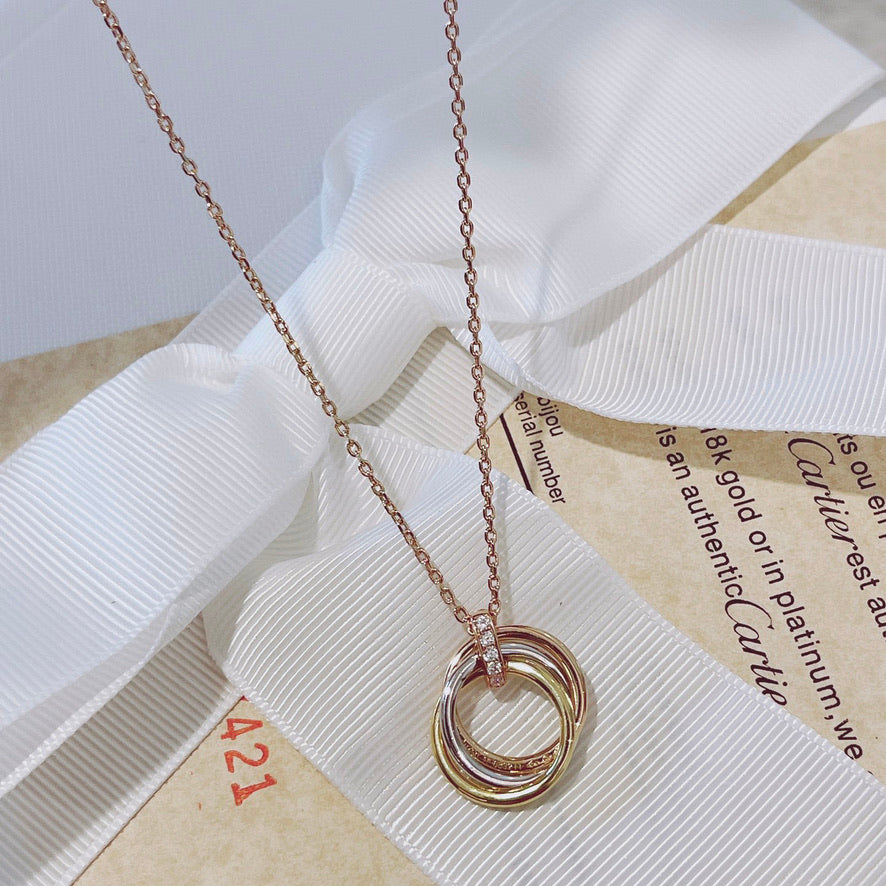 [Lumina]TRINITY NECKLACE GOLD  DIAMONDS