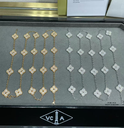 [Lumina]CLOVER 20 MOTIFS FULL-DIAMOND NECKLACE