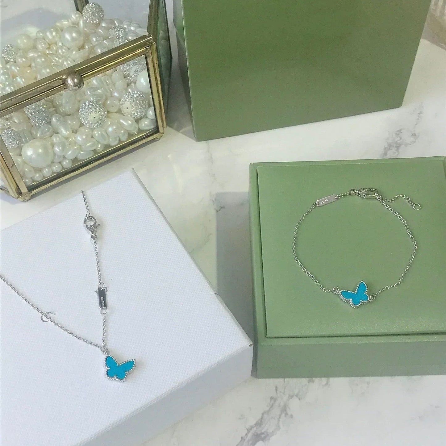 [Lumina]BUTTERFLY TURQUOISE BUTTERFLY BRACELET SILVER