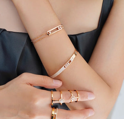 [Lumina]Move Noa Rose Gold Pavé Diamond Bangle Bracelet