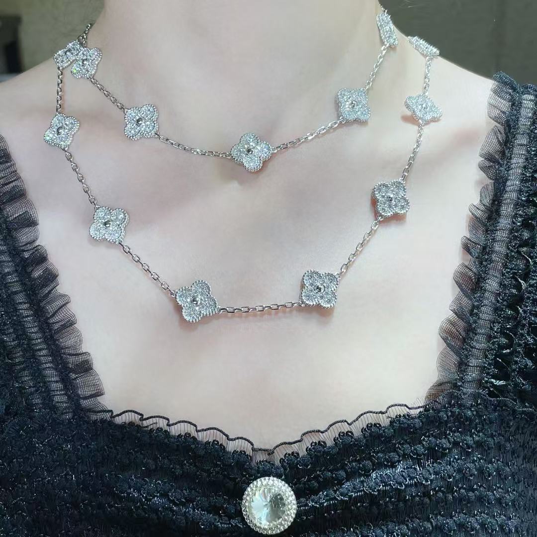 [Lumina]CLOVER 20 MOTIFS FULL-DIAMOND NECKLACE