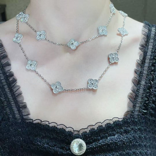 [Lumina]CLOVER 20 MOTIFS FULL-DIAMOND NECKLACE