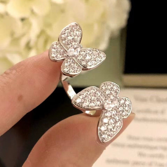 [Lumina]TWIN SILVER BUTTERFLY DIAMOND RING