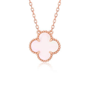 [Lumina]CLOVER 15MM PINK MOTHER-OF-PEARL SINGLE FLOWER NECKLACE