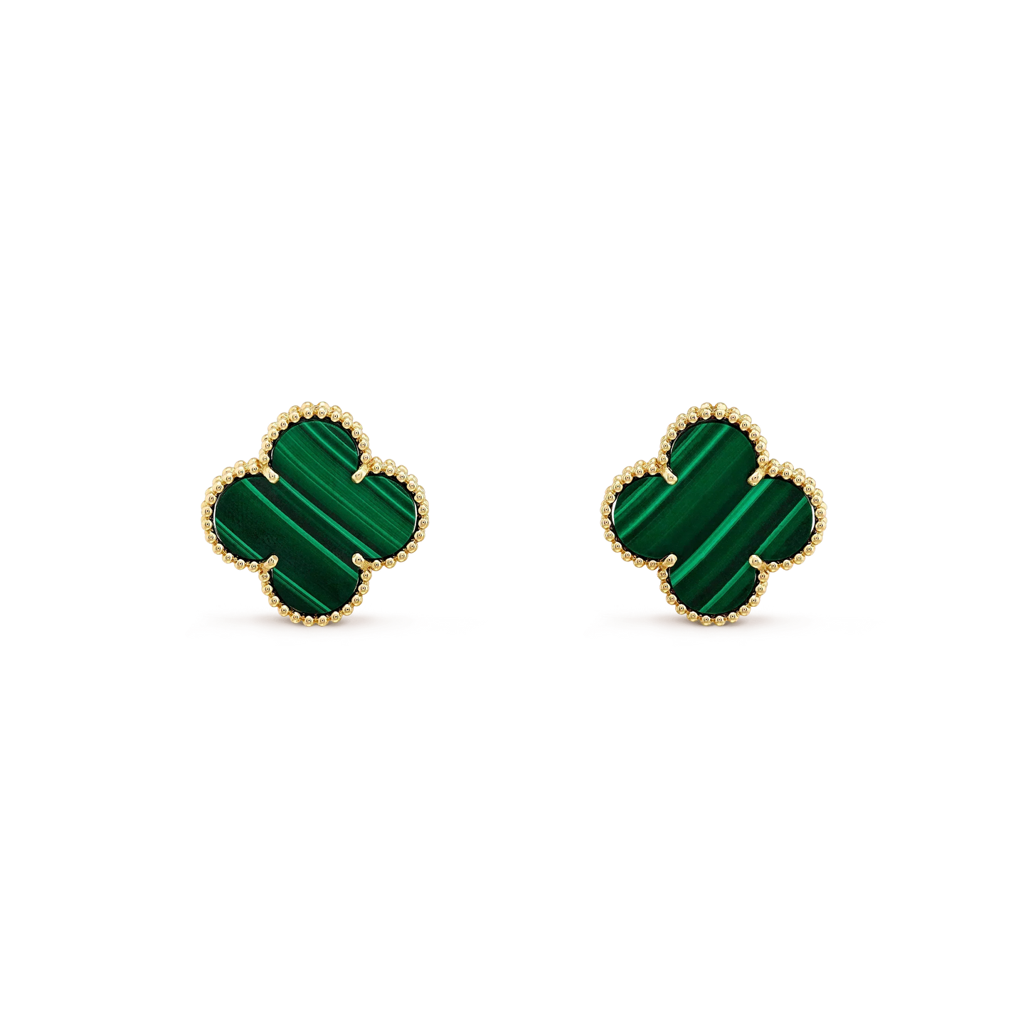 [Lumina]CLOVER MINI 9.5MM MALACHITE  EARRINGS
