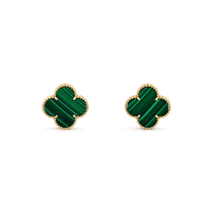 [Lumina]CLOVER MINI 9.5MM MALACHITE  EARRINGS