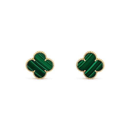 [Lumina]CLOVER MINI 9.5MM MALACHITE  EARRINGS