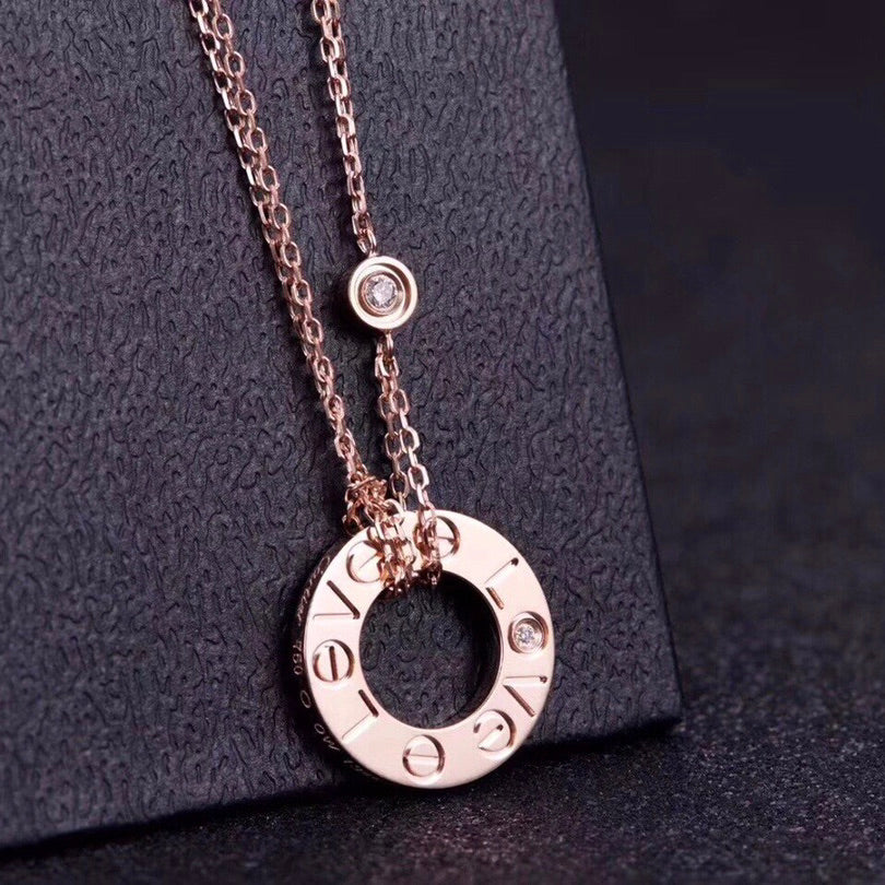 [Lumina]LOVE NECKLACE 16MM 2 DIAMONDS