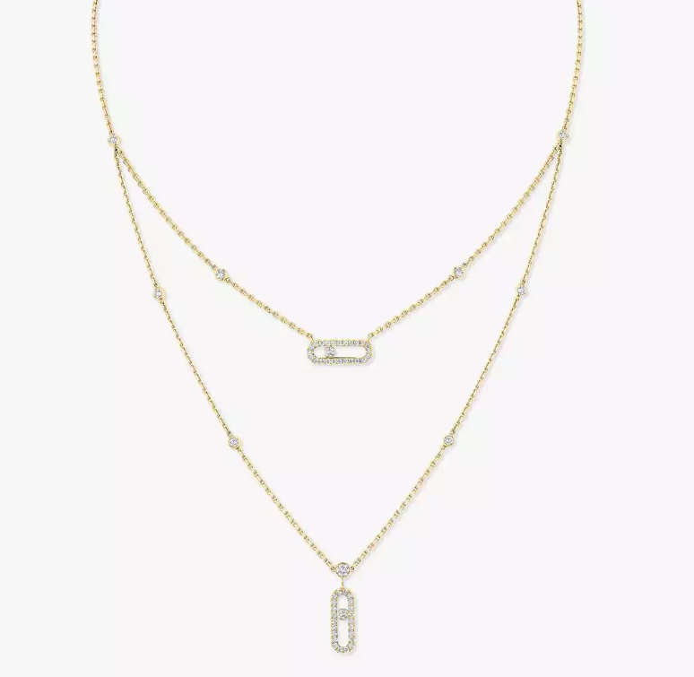 [Lumina]MS Double-Circle Full-Diamond Necklace