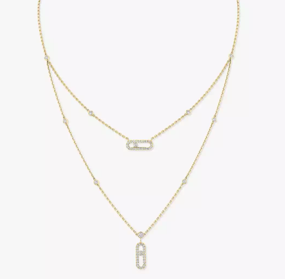 [Lumina]MS Double-Circle Full-Diamond Necklace
