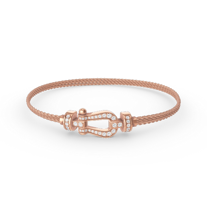 [Lumina]FORCE SMALL HORSESHOE  DIAMOND CHAIN ROPE BRACELET