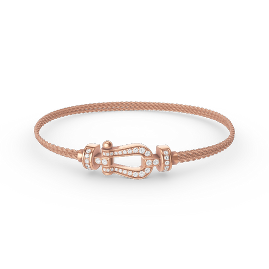 [Lumina]FORCE SMALL HORSESHOE  DIAMOND CHAIN ROPE BRACELET