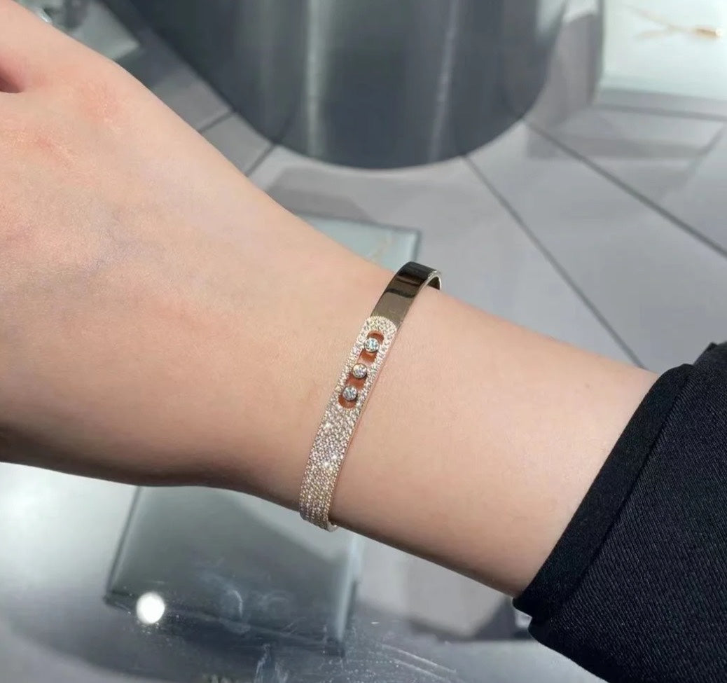[Lumina]Move Noa Rose Gold Pavé Diamond Bangle Bracelet