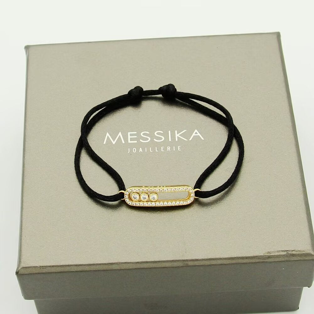 [Lumina]Messika Care(s) pink cord pavé bracelet