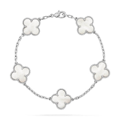 [Lumina]CLOVER WHITE PEARL MOP 5 MOTIF BRACELET COLLECTION