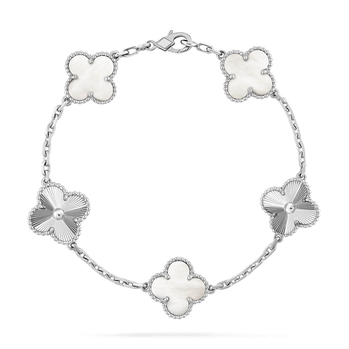 [Lumina]CLOVER WHITE PEARL MOP 5 MOTIF BRACELET COLLECTION
