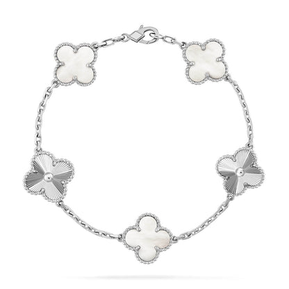 [Lumina]CLOVER WHITE PEARL MOP 5 MOTIF BRACELET COLLECTION