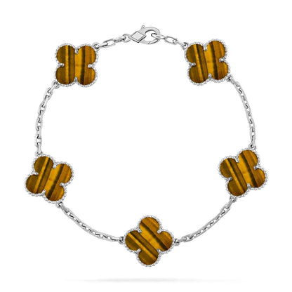 [Lumina] CLOVER 5 MOTIFS TIGER EYE BRACELET COLLECTION