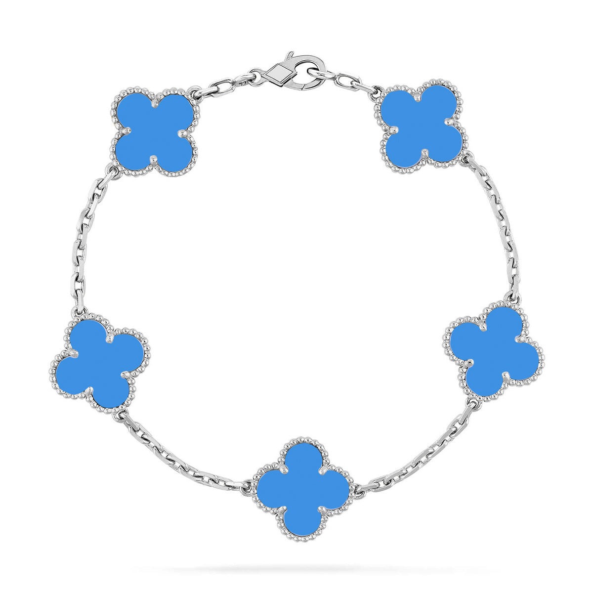[Lumina] CLOVER 5 MOTIF BLUE AGATE BRACELET COLLECTION