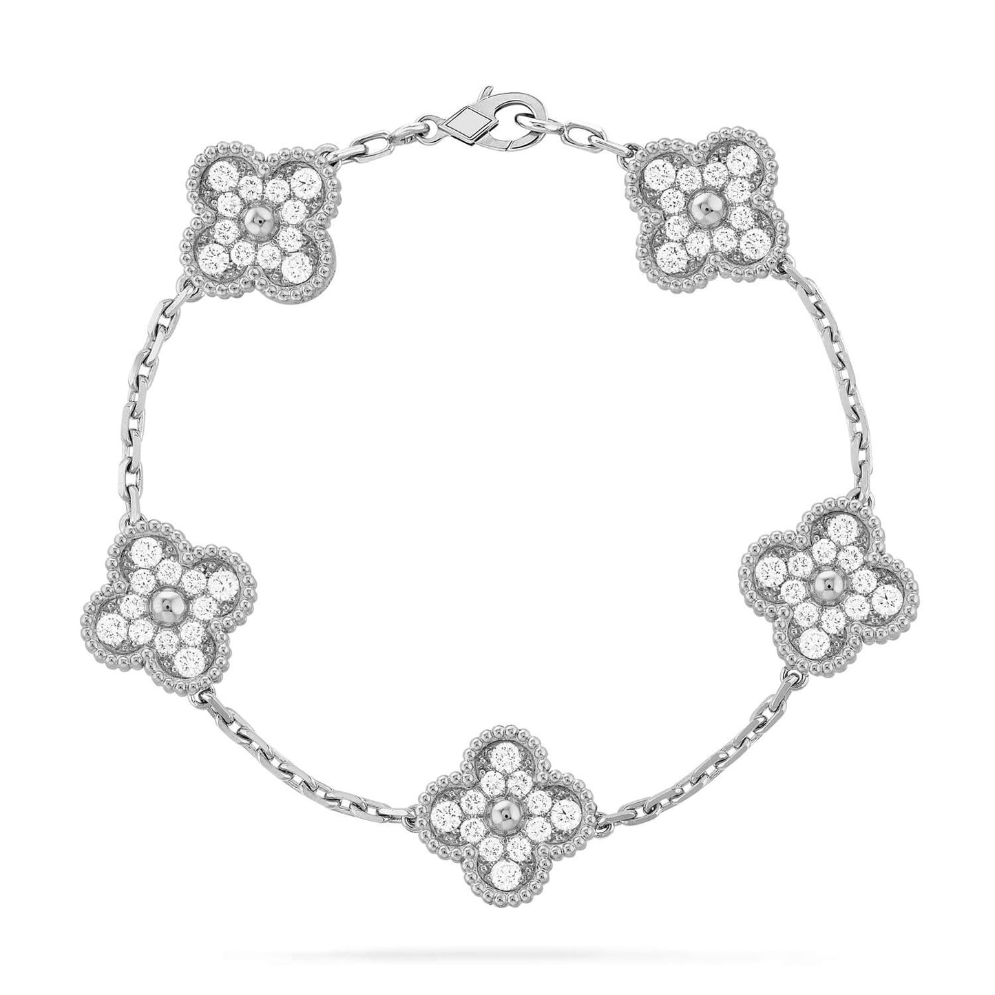 [Lumina] CLOVER 5 MOTIF FULL DIAMOND BRACELET COLLECTION