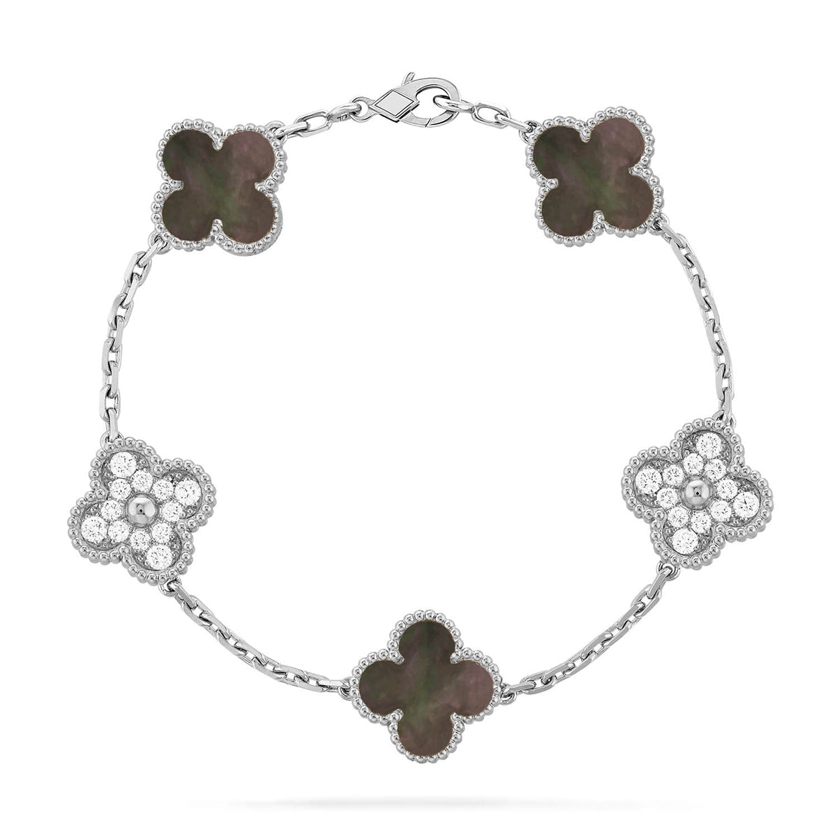 [Lumina] CLOVER 5 MOTIF GRAY MOP BRACELET COLLECTION