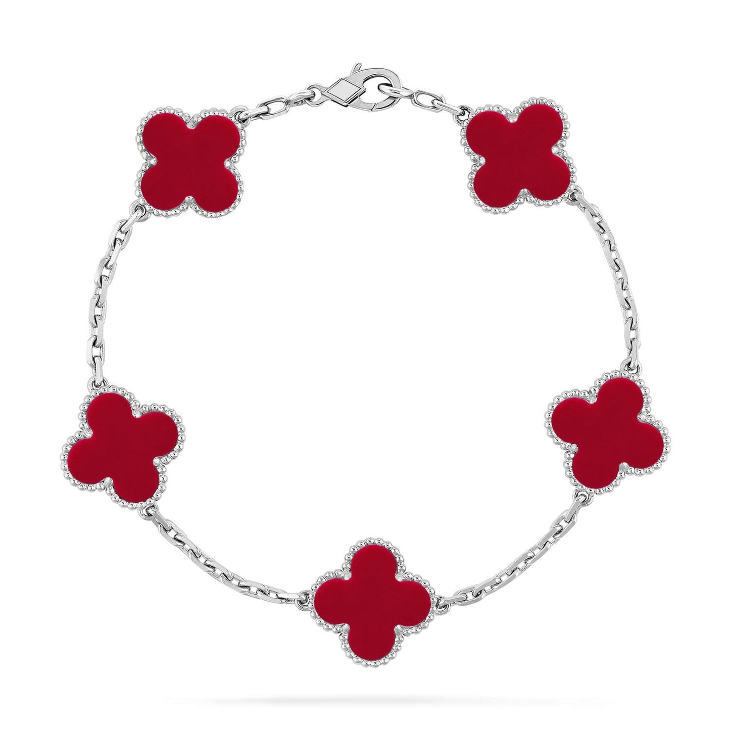 [Lumina] CLOVER 5 MOTIF RED CORNELIAN BRACELET COLLECTION