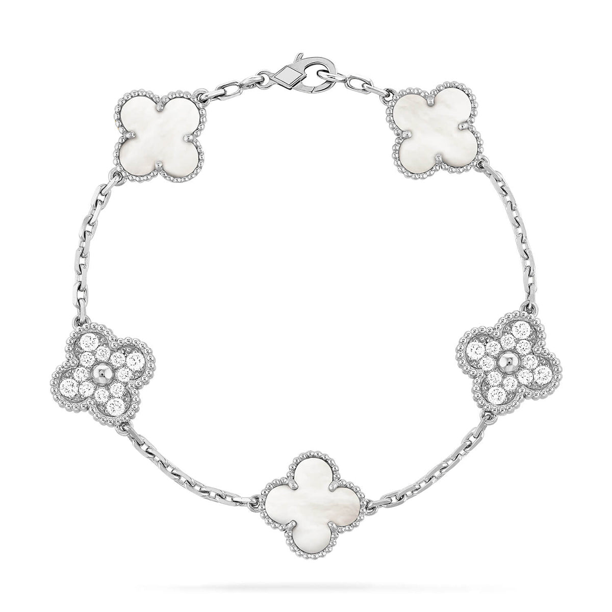 [Lumina]CLOVER WHITE PEARL MOP 5 MOTIF BRACELET COLLECTION