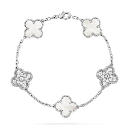 [Lumina]CLOVER WHITE PEARL MOP 5 MOTIF BRACELET COLLECTION