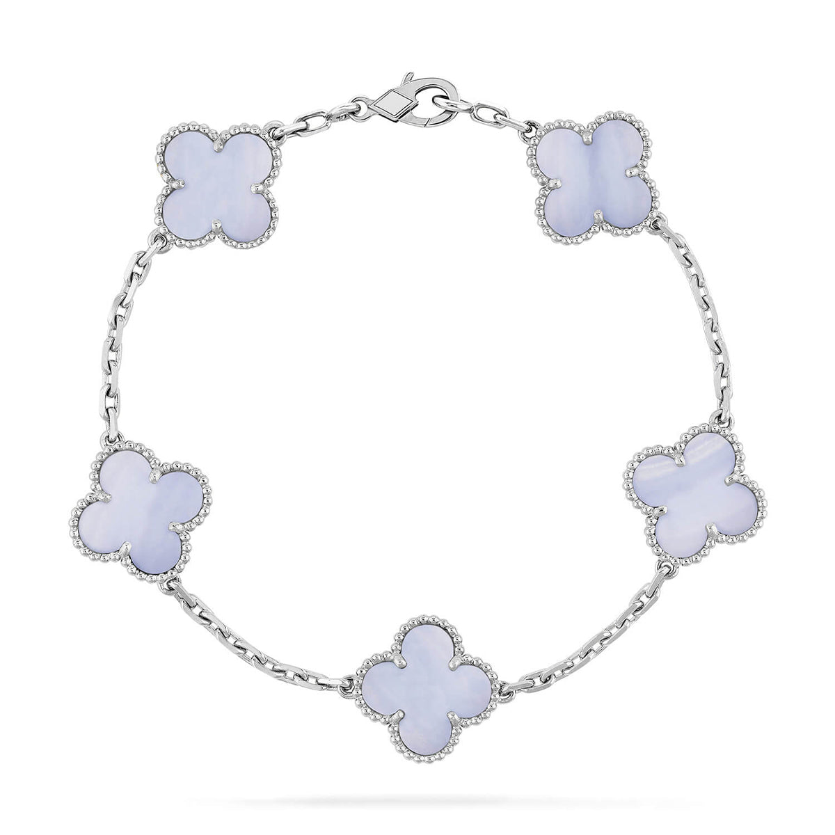 [Lumina] CLOVER 5 MOTIF PURPLE CHALCEDONY BRACELET COLLECTION