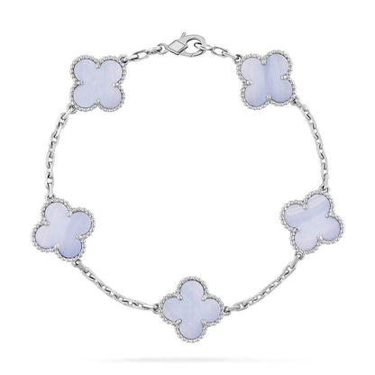 [Lumina] CLOVER 5 MOTIF PURPLE CHALCEDONY BRACELET COLLECTION