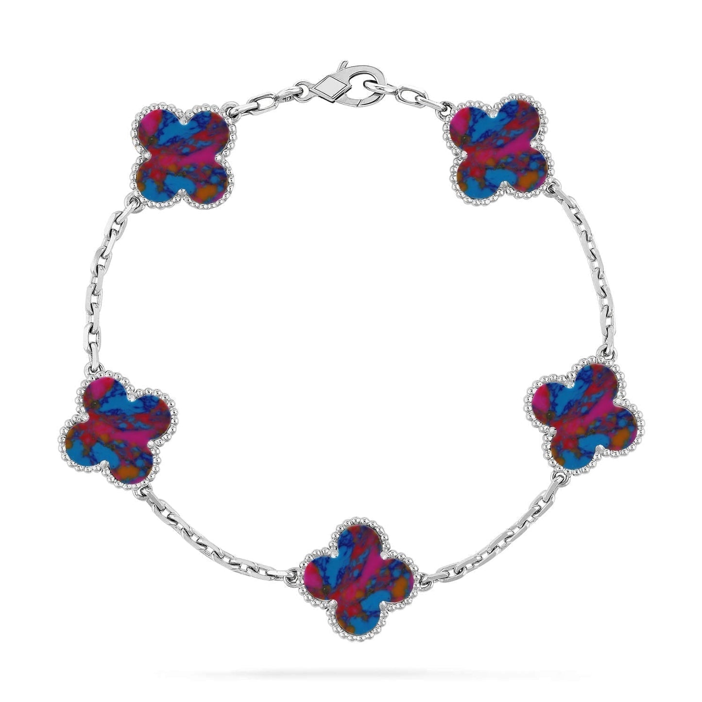 [Lumina]CLOVER 5 MOTIF COLOR GEMSTONES BRACELET COLLECTION