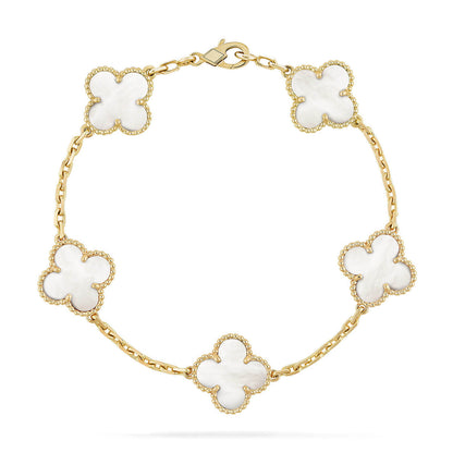 [Lumina]CLOVER WHITE PEARL MOP 5 MOTIF BRACELET COLLECTION